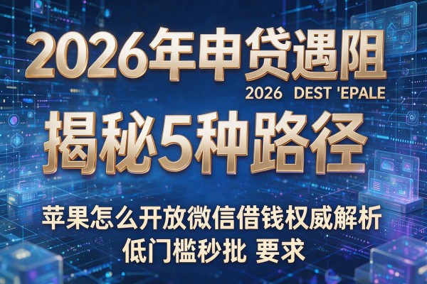 2026年申贷遇阻揭秘5种路径苹果怎么开放微信借钱权威解析低门槛秒批!