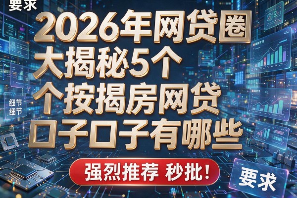 2026年网贷圈大揭秘5个按揭房网贷口子有哪些强烈推荐秒批!