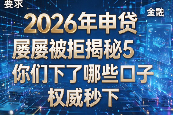 2026年申贷屡屡被拒揭秘5你们下了哪些口子权威秒下!
