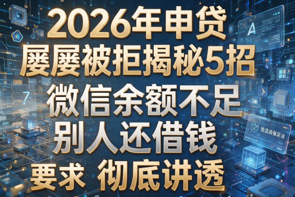 2026年申贷屡屡被拒揭秘5招微信余额不足别人还借钱彻底讲透!