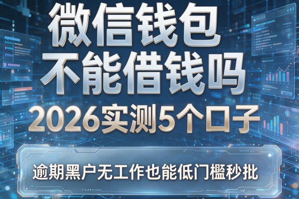 微信钱包不能借钱吗 2026实测5个口子 逾期黑户无工作也能低门槛秒批!