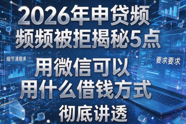 2026年申贷频频被拒揭秘5点用微信可以用什么借钱方式彻底讲透！