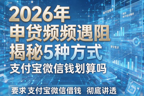 2026年申贷频频遇阻揭秘5种方式支付宝微信借钱划算吗彻底讲透！