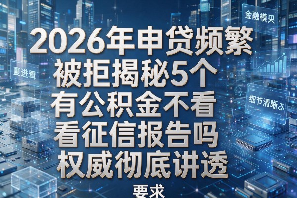 2026年申贷频繁被拒揭秘5个有公积金不看征信报告吗权威彻底讲透！