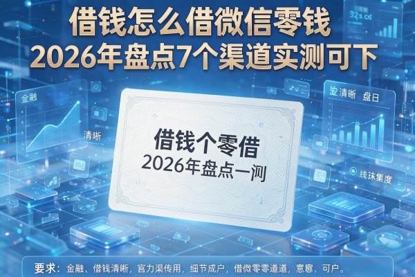 借钱怎么借微信零钱2026年盘点7个渠道实测可下！