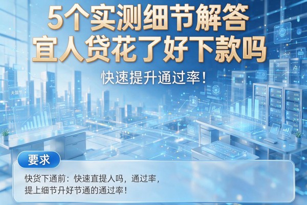 5个实测细节解答宜人贷花了好下款吗,快速提升通过率!