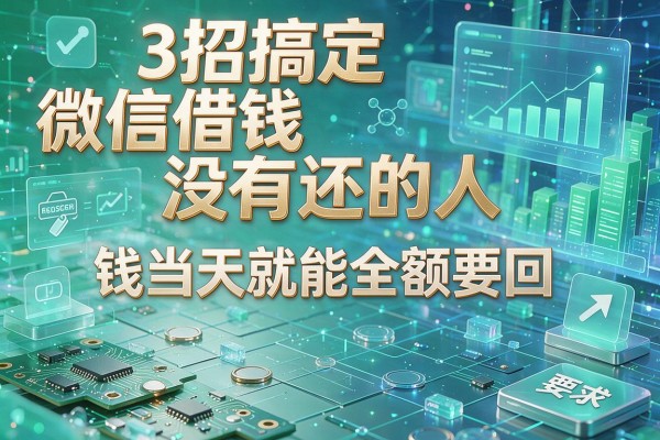 3招搞定微信借钱没有还的人,钱当天就能全额要回!