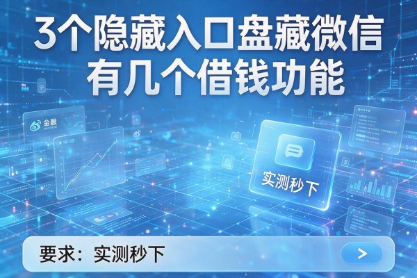 3个隐藏入口盘点微信有几个借钱功能实测秒下!