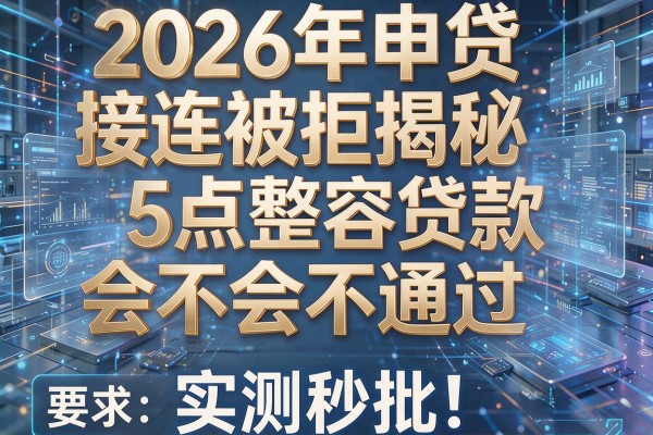 2026年申贷接连被拒揭秘5点整容贷款会不会不通过实测秒批!