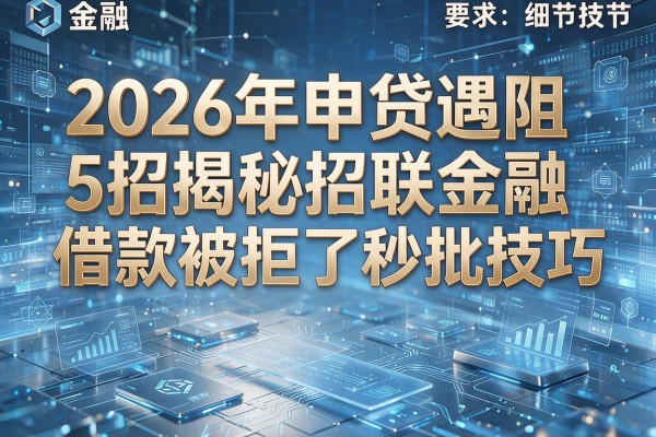 2026年申贷遇阻5招揭秘招联金融借款被拒了秒批技巧！