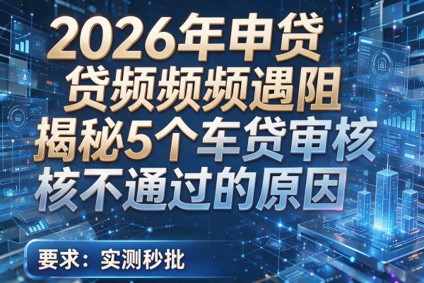 2026年申贷频频遇阻揭秘5个车贷审核不通过的原因实测秒批!