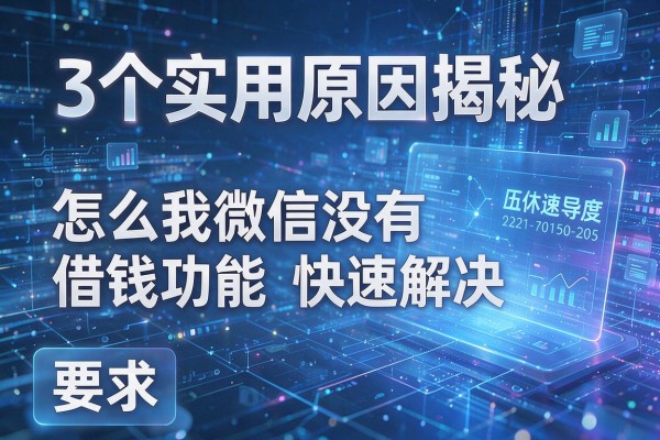 3个实用原因揭秘怎么我微信没有借钱功能快速解决!