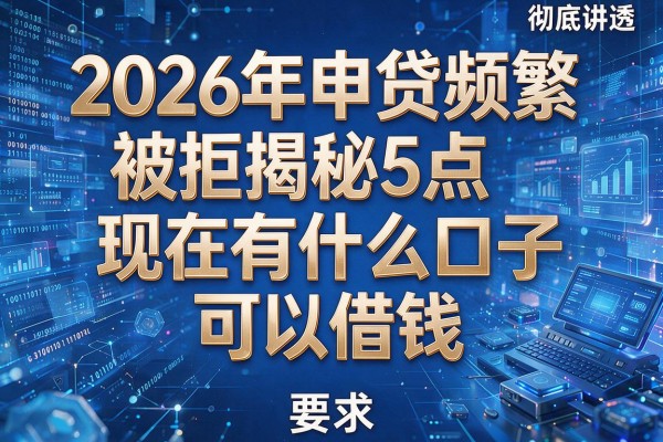 2026年申贷频繁被拒揭秘5点现在有什么口子可以借钱彻底讲透!