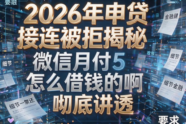 2026年申贷接连被拒揭秘5种微信月付怎么借钱的啊彻底讲透!