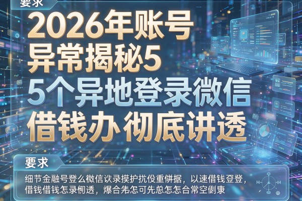 2026年账号异常揭秘5个异地登录微信借钱怎么办彻底讲透!