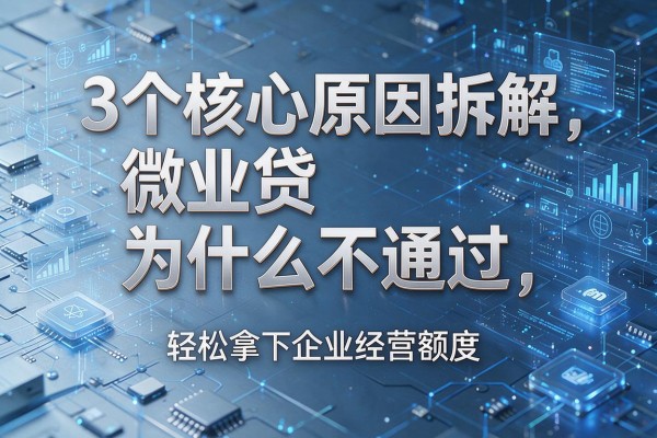3个核心原因拆解微业贷为什么不通过,轻松拿下企业经营额度!