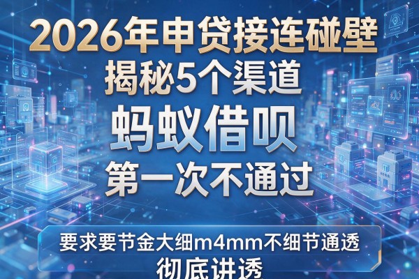 2026年申贷接连碰壁揭秘5个渠道蚂蚁借呗第一次不通过彻底讲透!