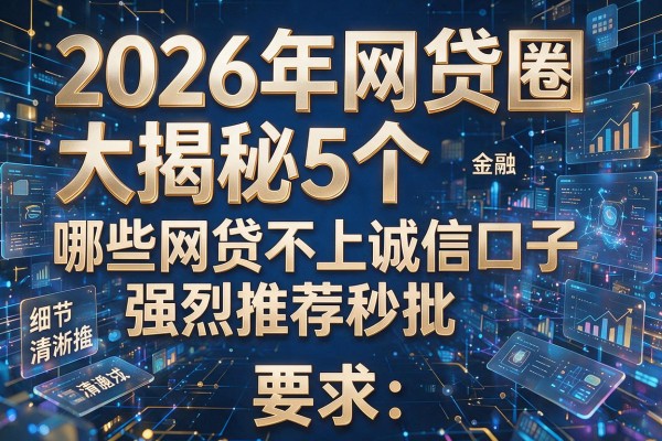 2026年网贷圈大揭秘5个哪些网贷不上诚信口子强烈推荐秒批!