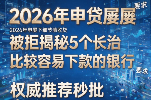 2026年申贷屡屡被拒揭秘5个长治比较容易下款的银行权威推荐秒批!