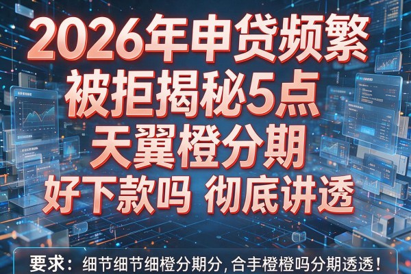 2026年申贷频繁被拒揭秘5点天翼橙分期好下款吗彻底讲透！
