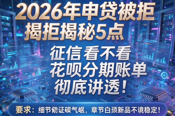 2026年申贷被拒揭秘5点征信看不看花呗分期账单彻底讲透!