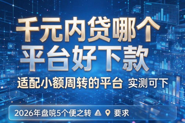 千元内贷哪个平台好下款 2026年盘点5个适配小额周转的平台 实测可下！