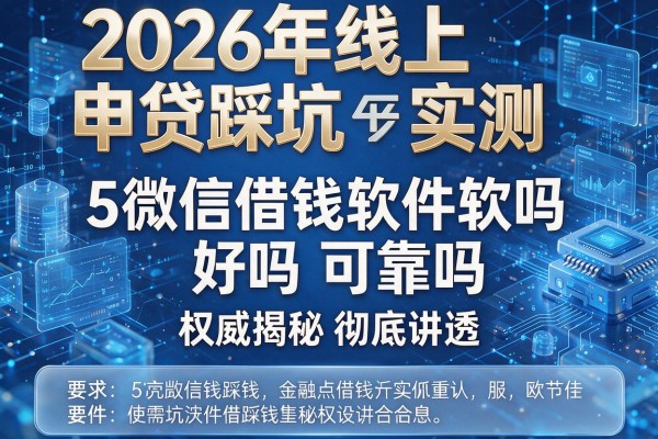 2026年线上申贷踩坑实测5微信借钱软件好吗可靠吗权威揭秘彻底讲透!