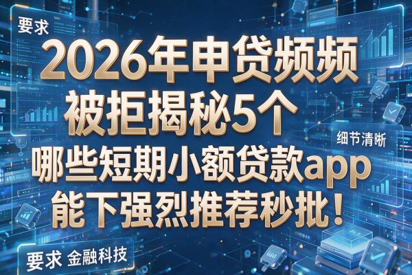 2026年申贷频频被拒揭秘5个哪些短期小额贷款app能下强烈推荐秒批!