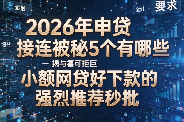 2026年申贷接连被拒揭秘5个有哪些小额网贷好下款的强烈推荐秒批!