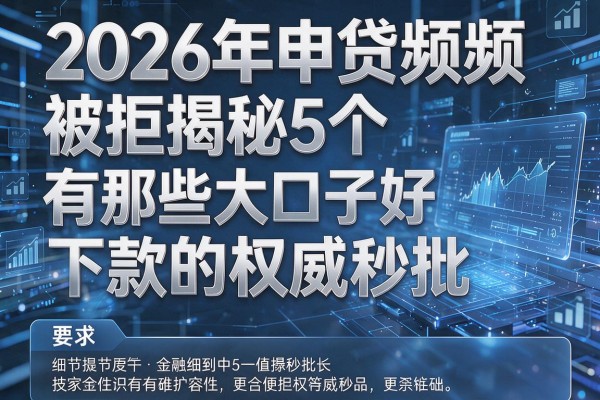 2026年申贷频频被拒揭秘5个有那些大口子好下款的权威秒批!