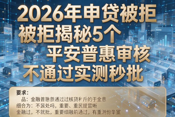2026年申贷被拒揭秘5个平安普惠审核不通过实测秒批!