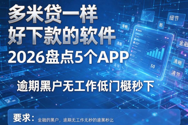 多米贷一样好下款的软件 2026盘点5个APP 逾期黑户无工作低门槛秒下