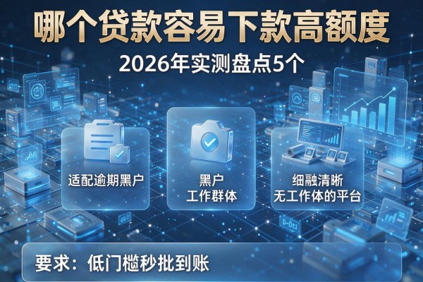 哪个贷款容易下款高额度 2026年实测盘点5个适配逾期黑户无工作群体的平台 低门槛秒批到账