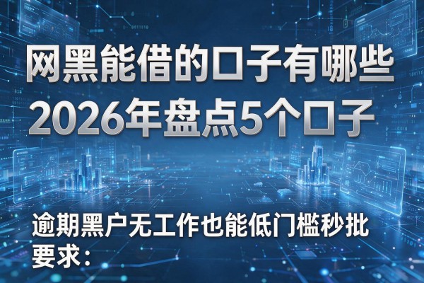 网黑能借的口子有哪些 2026年盘点5个口子 逾期黑户无工作也能低门槛秒批