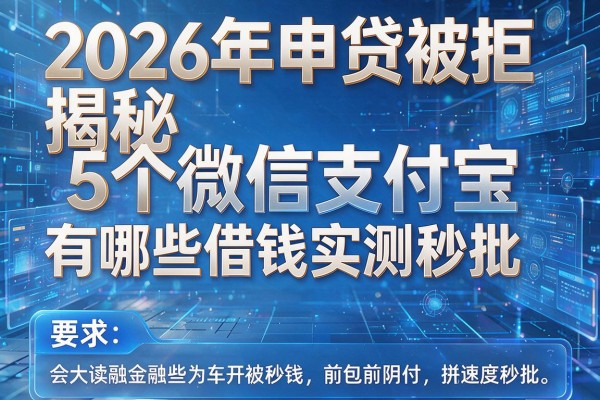 2026年申贷被拒揭秘5个微信支付宝有哪些借钱实测秒批!