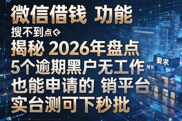 微信借钱功能搜不到揭秘2026年盘点5个逾期黑户无工作也能申请的平台实测可下秒批!
