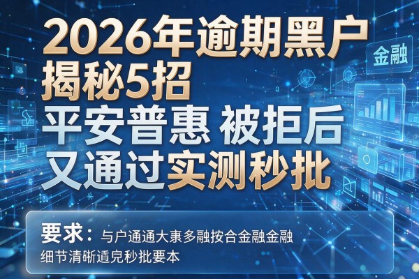 2026年逾期黑户揭秘5招平安普惠被拒后又通过实测秒批！