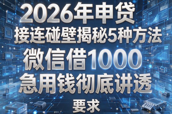 2026年申贷接连碰壁揭秘5种方法微信借1000急用钱彻底讲透!