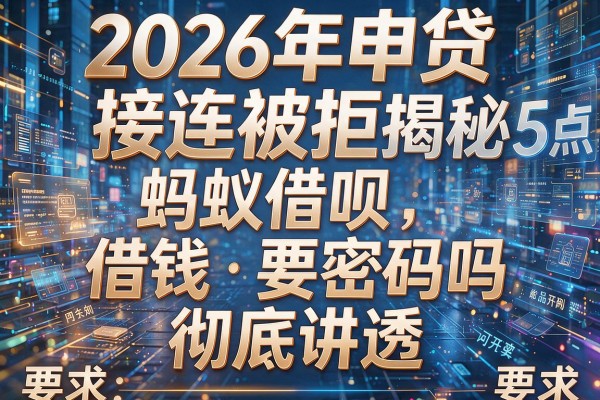 2026年申贷接连被拒揭秘5点蚂蚁借呗借钱要密码吗彻底讲透!