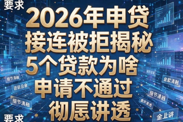2026年申贷接连被拒揭秘5个贷款为啥申请不通过彻底讲透!