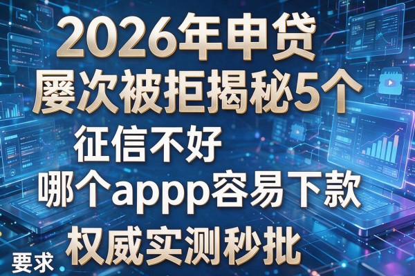2026年申贷屡次被拒揭秘5个征信不好哪个app容易下款权威实测秒批!