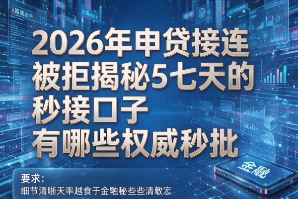 2026年申贷接连被拒揭秘5七天的秒接口子有哪些权威秒批!