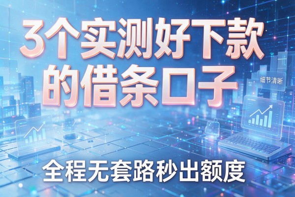 3个实测好下款的借条口子,全程无套路秒出额度!