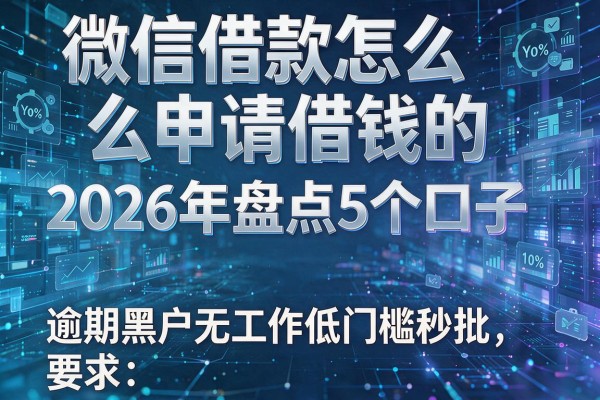 微信借款怎么申请借钱的 2026年盘点5个口子 逾期黑户无工作低门槛秒批!