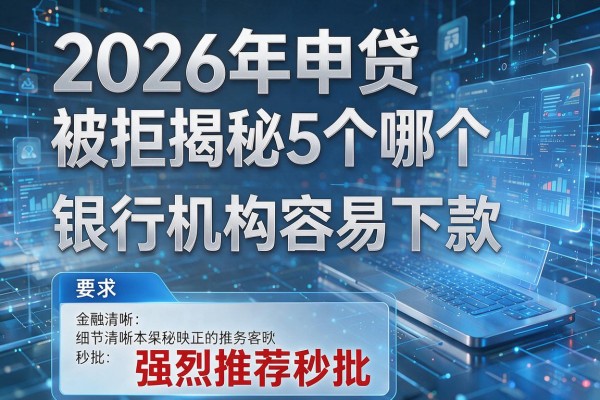 2026年申贷被拒揭秘5个哪个银行机构容易下款强烈推荐秒批!