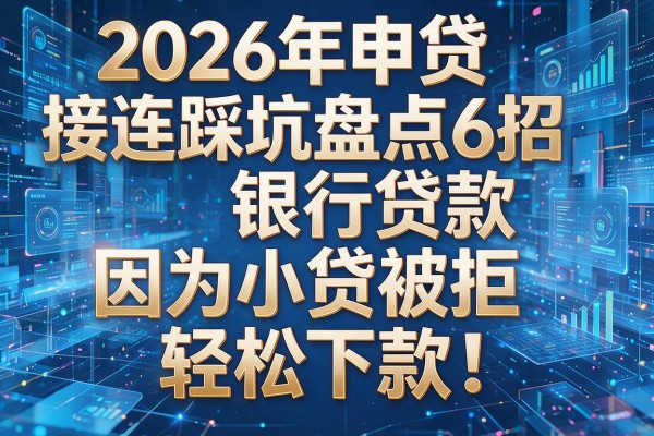 2026年申贷接连踩坑盘点6招银行贷款因为小贷被拒轻松下款！