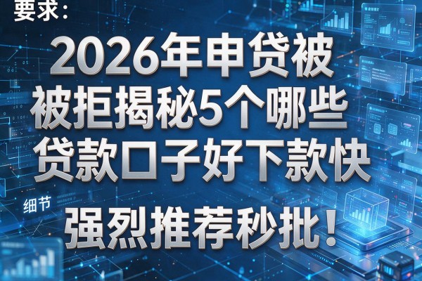 2026年申贷被拒揭秘5个哪些贷款口子好下款快强烈推荐秒批!