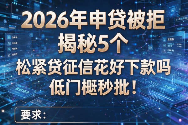 2026年申贷被拒揭秘5个松紧贷征信花好下款吗低门槛秒批！