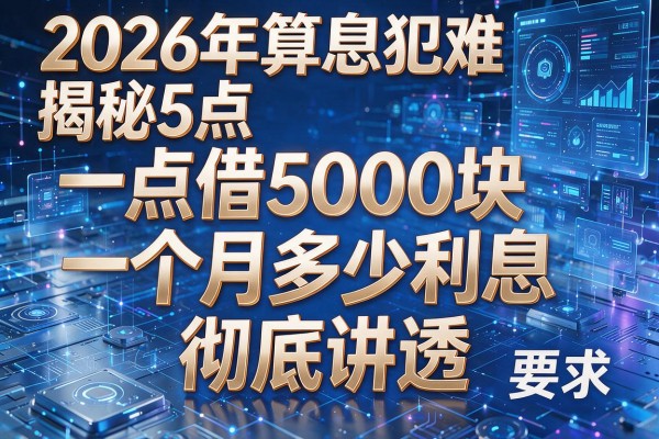 2026年算息犯难揭秘5点借5000块一个月多少利息彻底讲透!