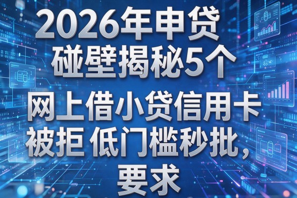 2026年申贷碰壁揭秘5个网上借小贷信用卡被拒低门槛秒批!